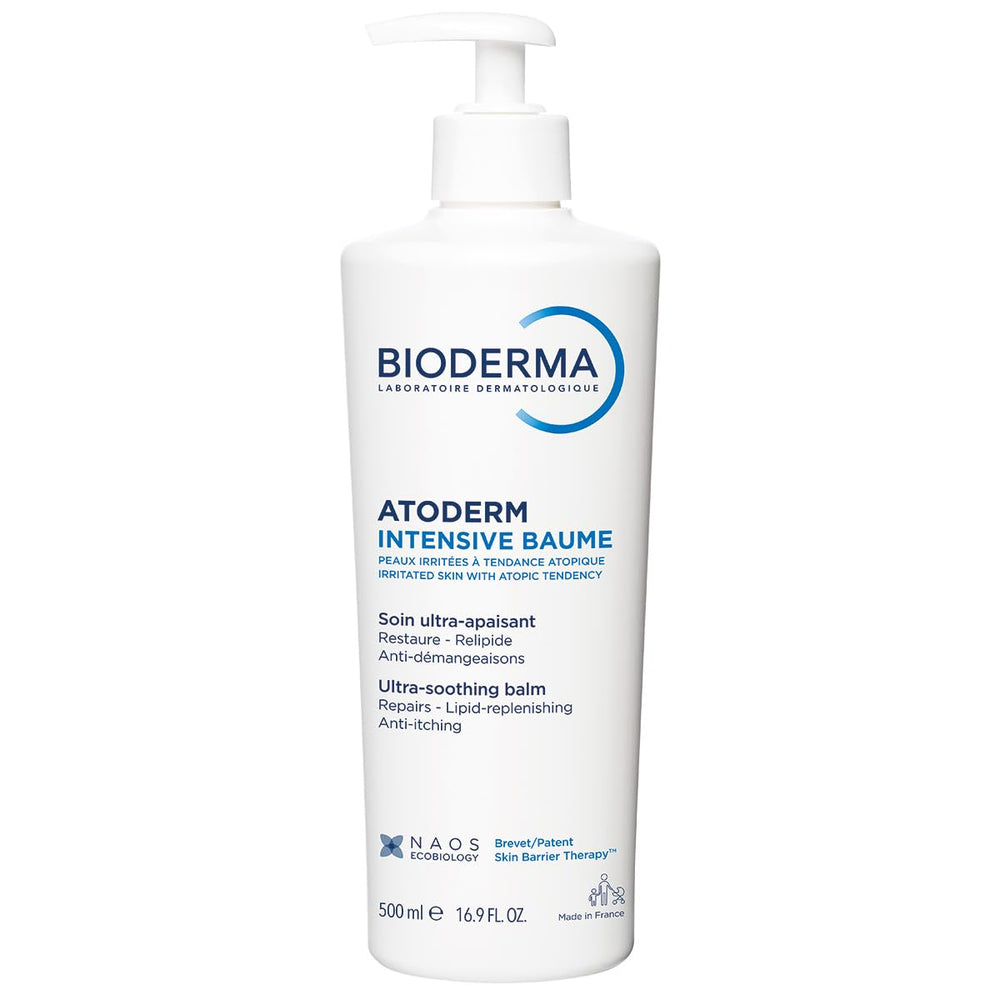 Bioderma Atoderm Intensive Balm jar showcasing ultra-nourishing hydration for dry skin