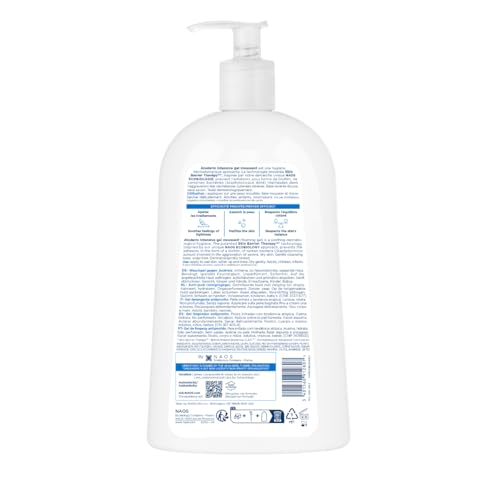 Bioderma Atoderm Intensive Foaming Gel bottle back highlights barrier support for skin.