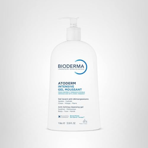Family-size packaging image supports shared daily cleansing with Bioderma Atoderm Intensive Foaming Gel.