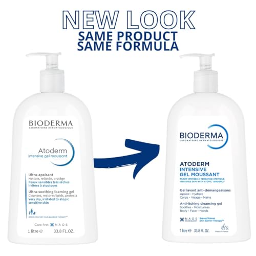 Bioderma Atoderm Intensive Foaming Gel pump demonstrates easy, gentle dispensing.