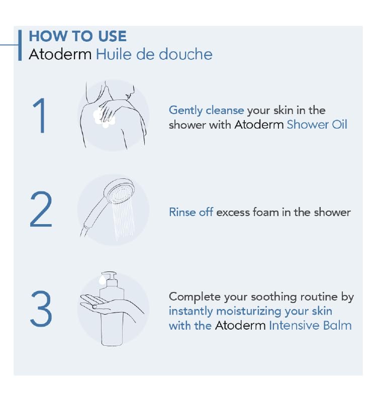 Bioderma Atoderm Shower Oil being applied to the hand.