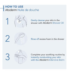 Bioderma Atoderm Shower Oil being applied to the hand.