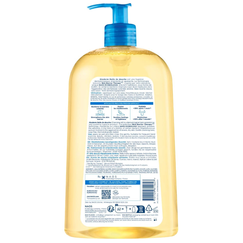 Bioderma Atoderm Shower Oil lather forms a silky foam for nourished skin.