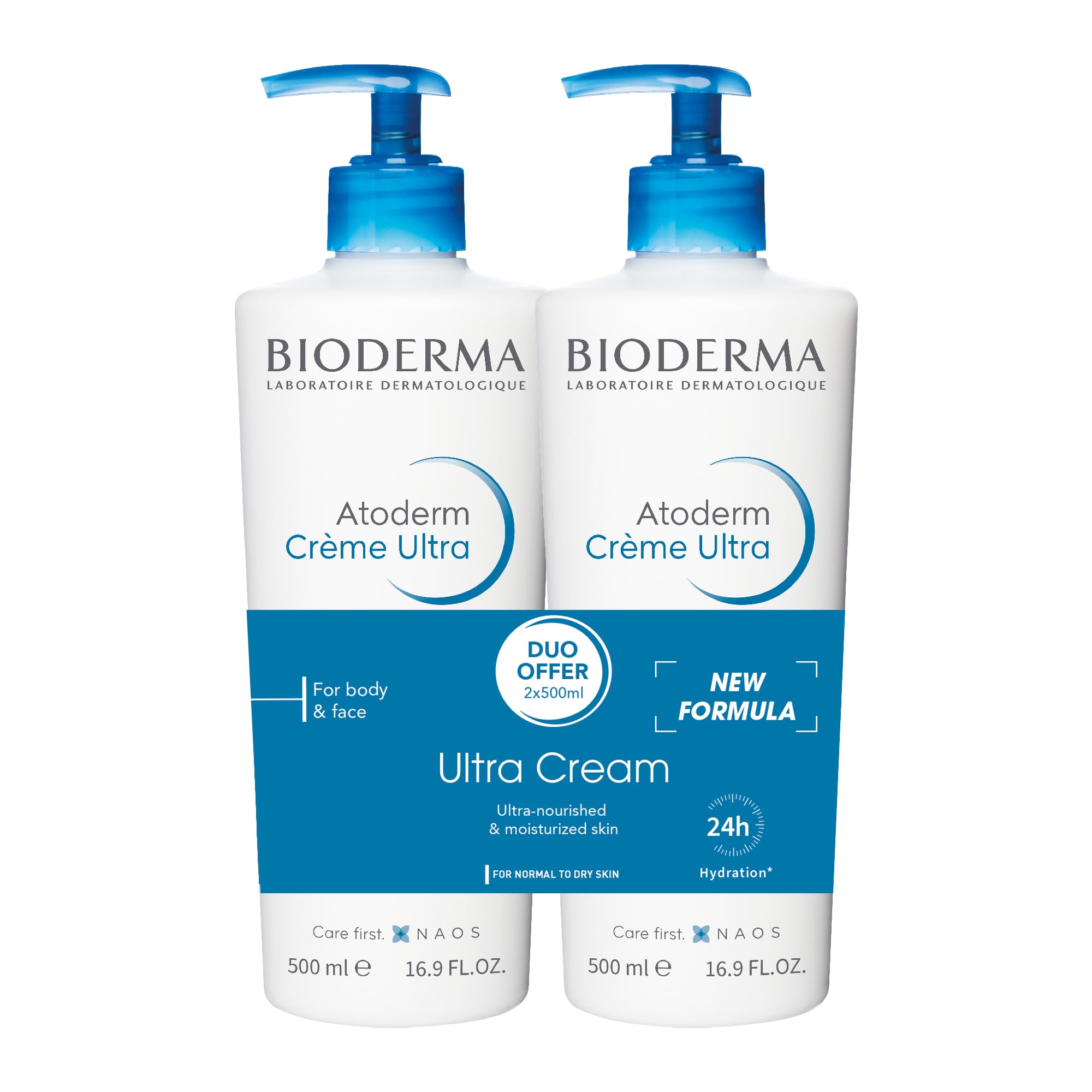 Bioderma Atoderm Ultra Cream Duo bottle front for dry skin hydration.