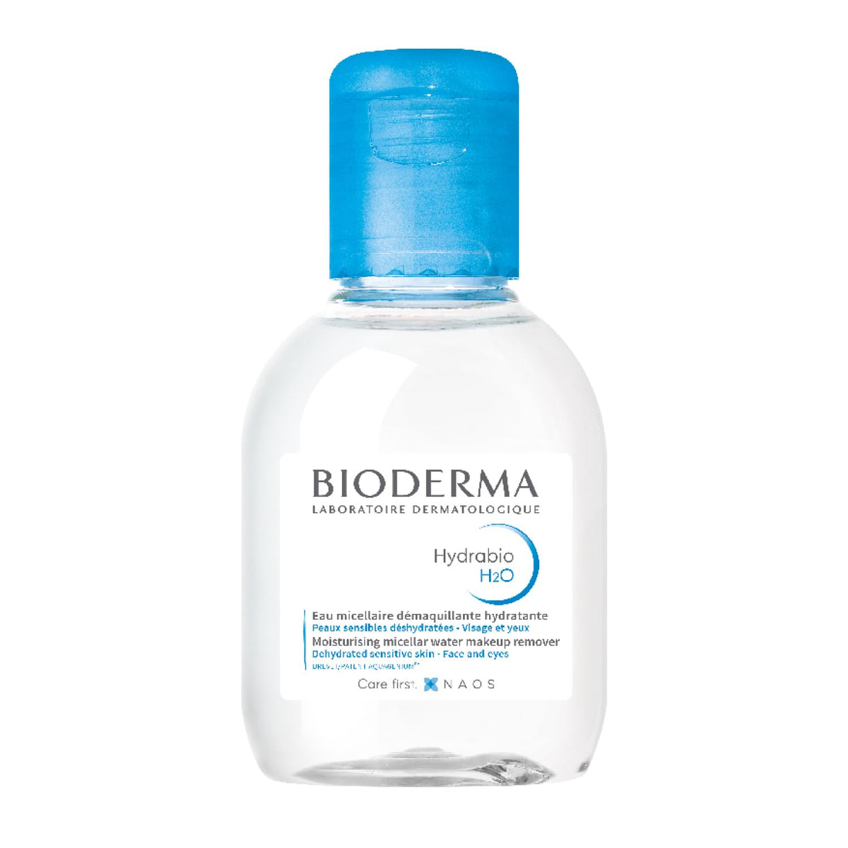 Bioderma Hydrabio H2O travel-size micellar water bottle for cleansing and makeup removal