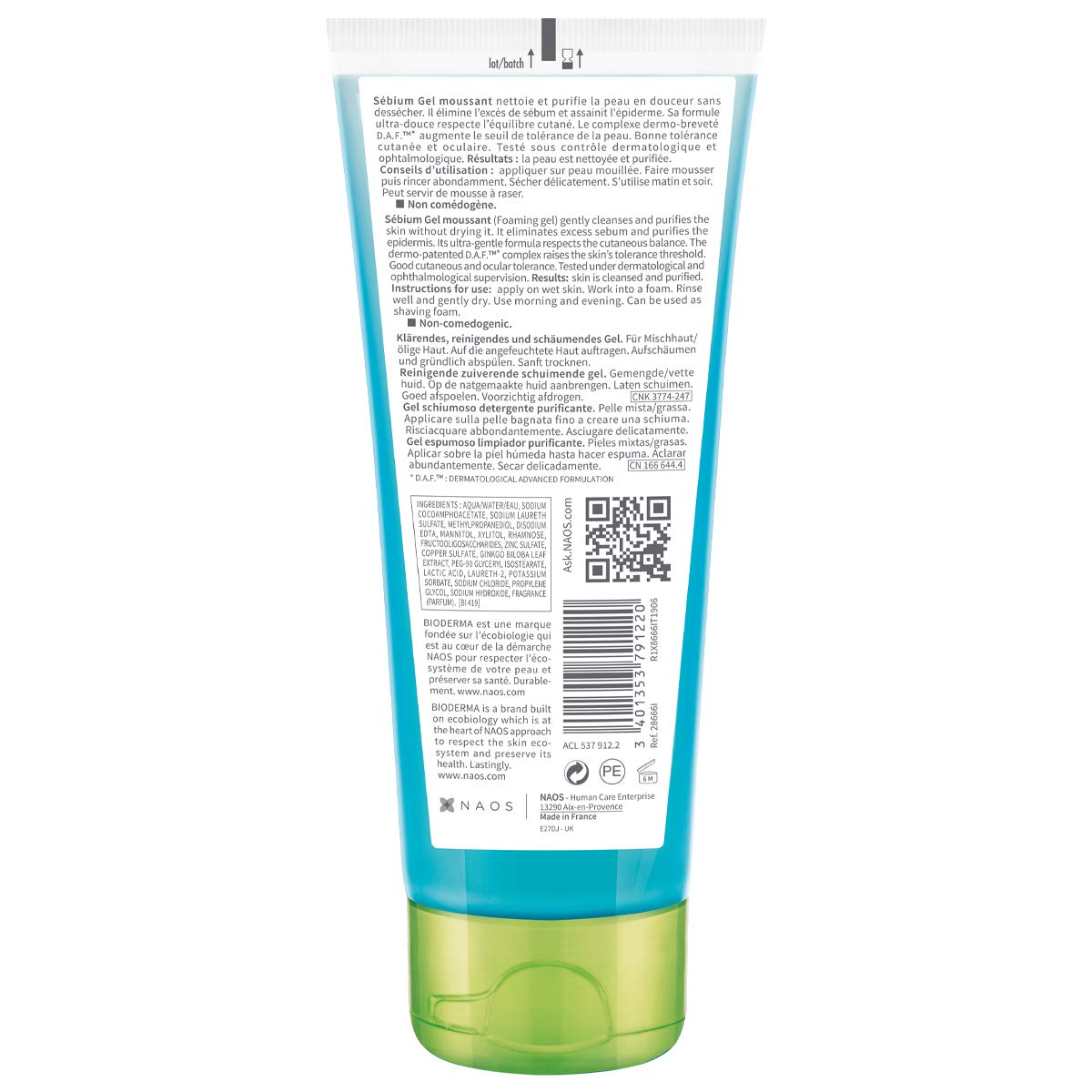 Bioderma Sébium Gel Espuma controla el exceso de sebo para piel limpia