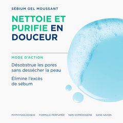 Textura espuma del Sébium Gel Espumoso, sensación fresca al aplicar.