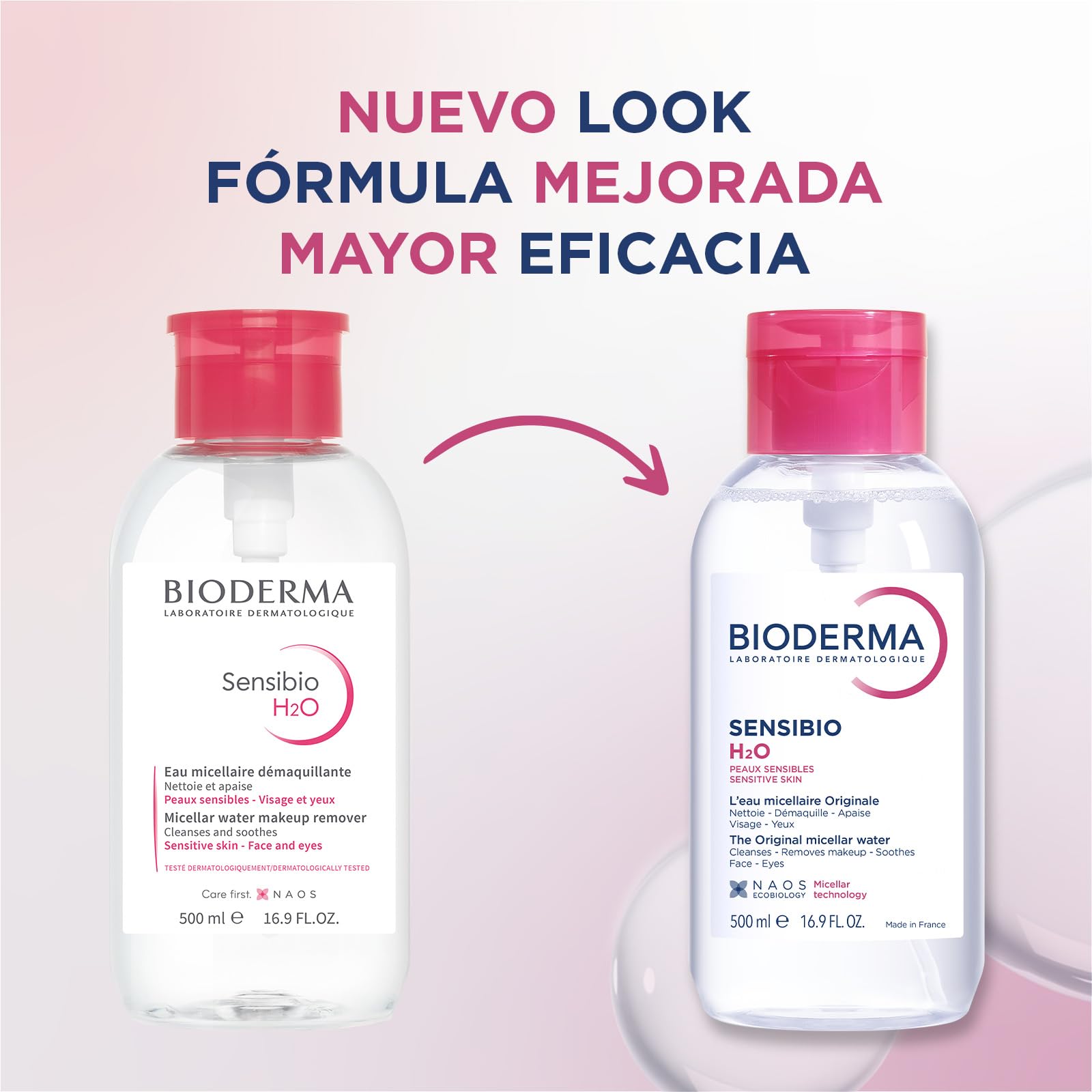 Bioderma Sensibio H2O: dispensador práctico para limpieza diaria sin irritación