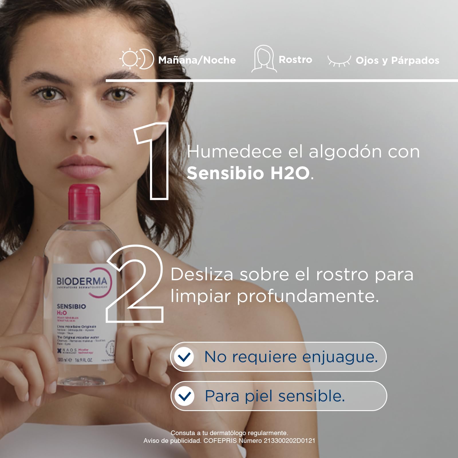 Bioderma Sensibio H2O: textura ligera que limpia y mantiene la hidratación