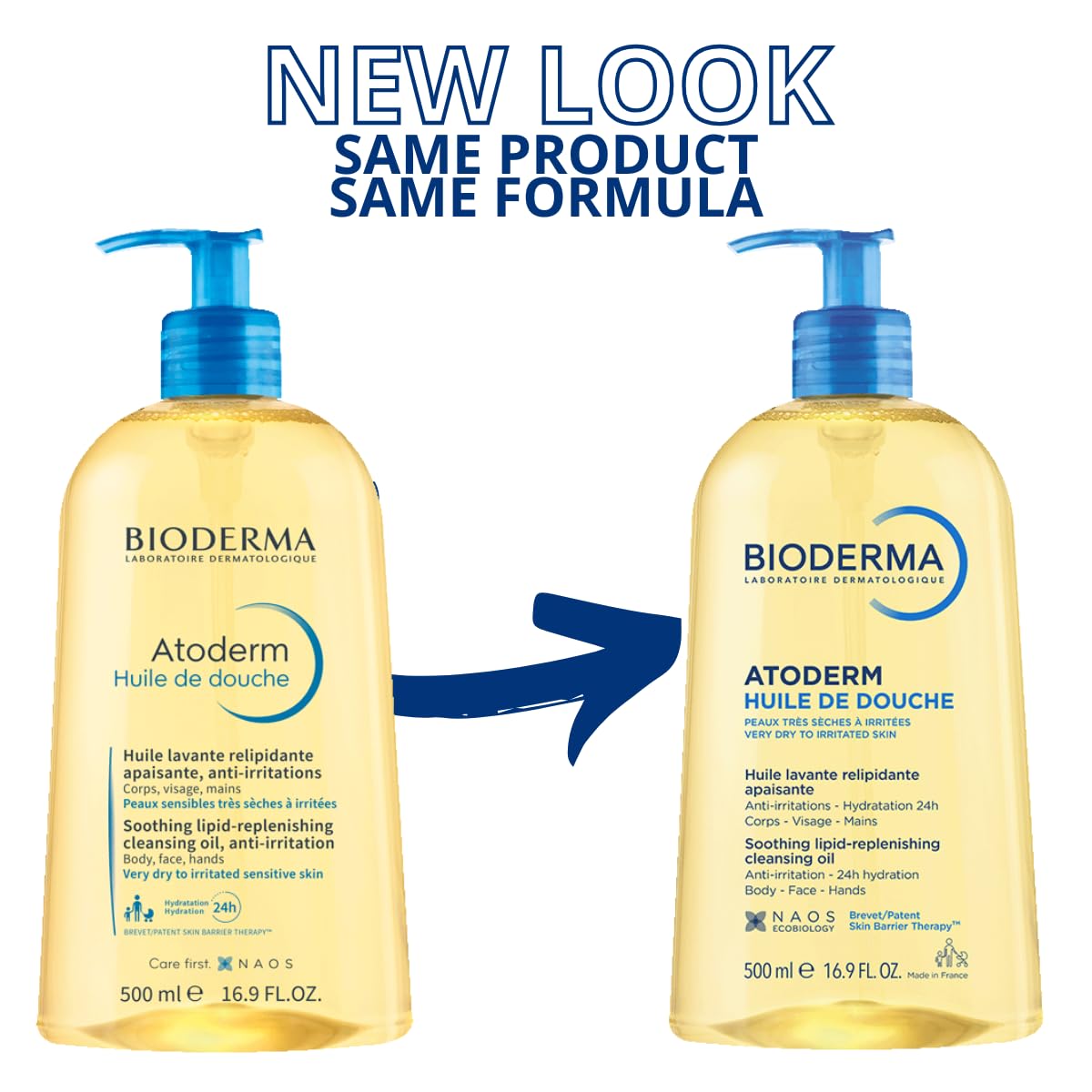 Bioderma Toderm Shower Oil in a shower setting promoting 24-hour hydration for dry skin