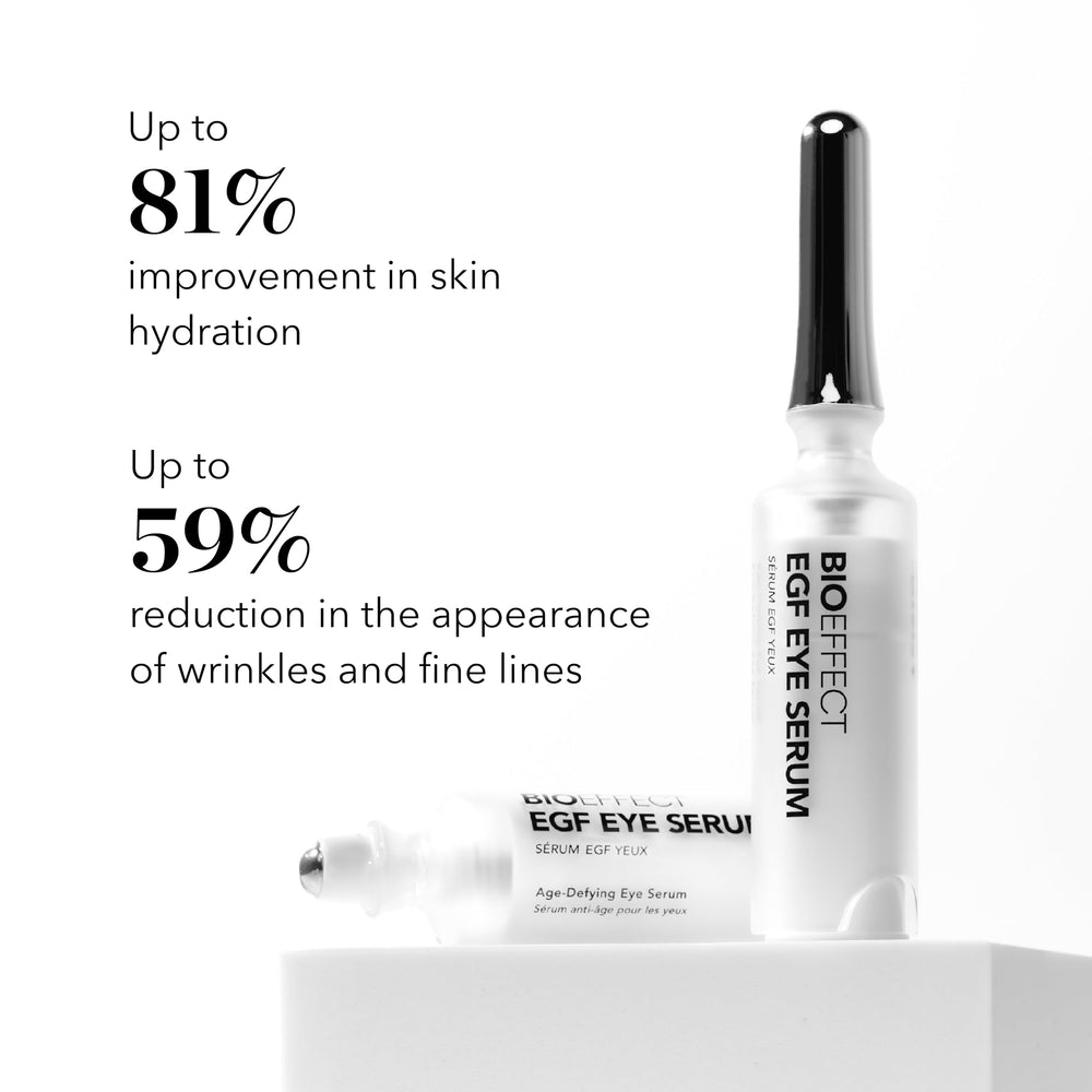 BIOEFFECT EGF Eye Serum contours hydration around the eyes with a soothing finish.