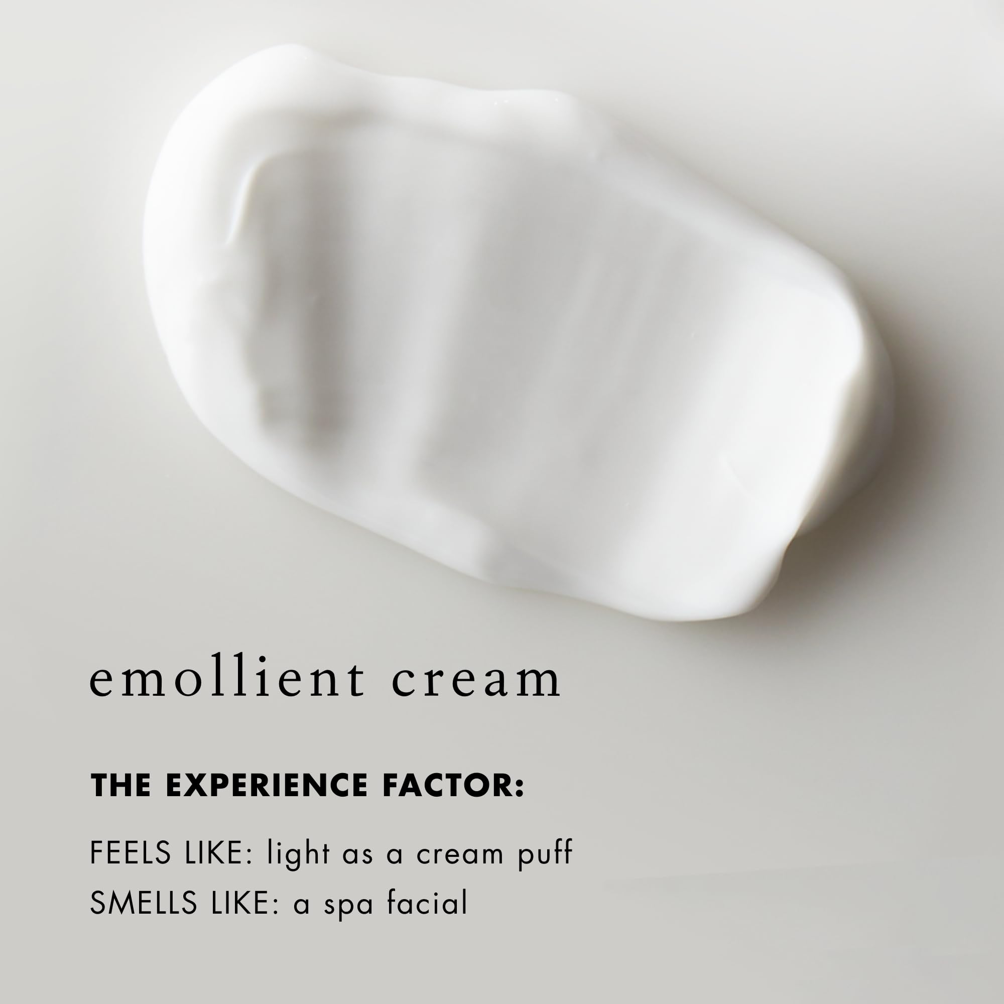 Close-up of the creamy texture highlights rich, non-greasy emolliency.