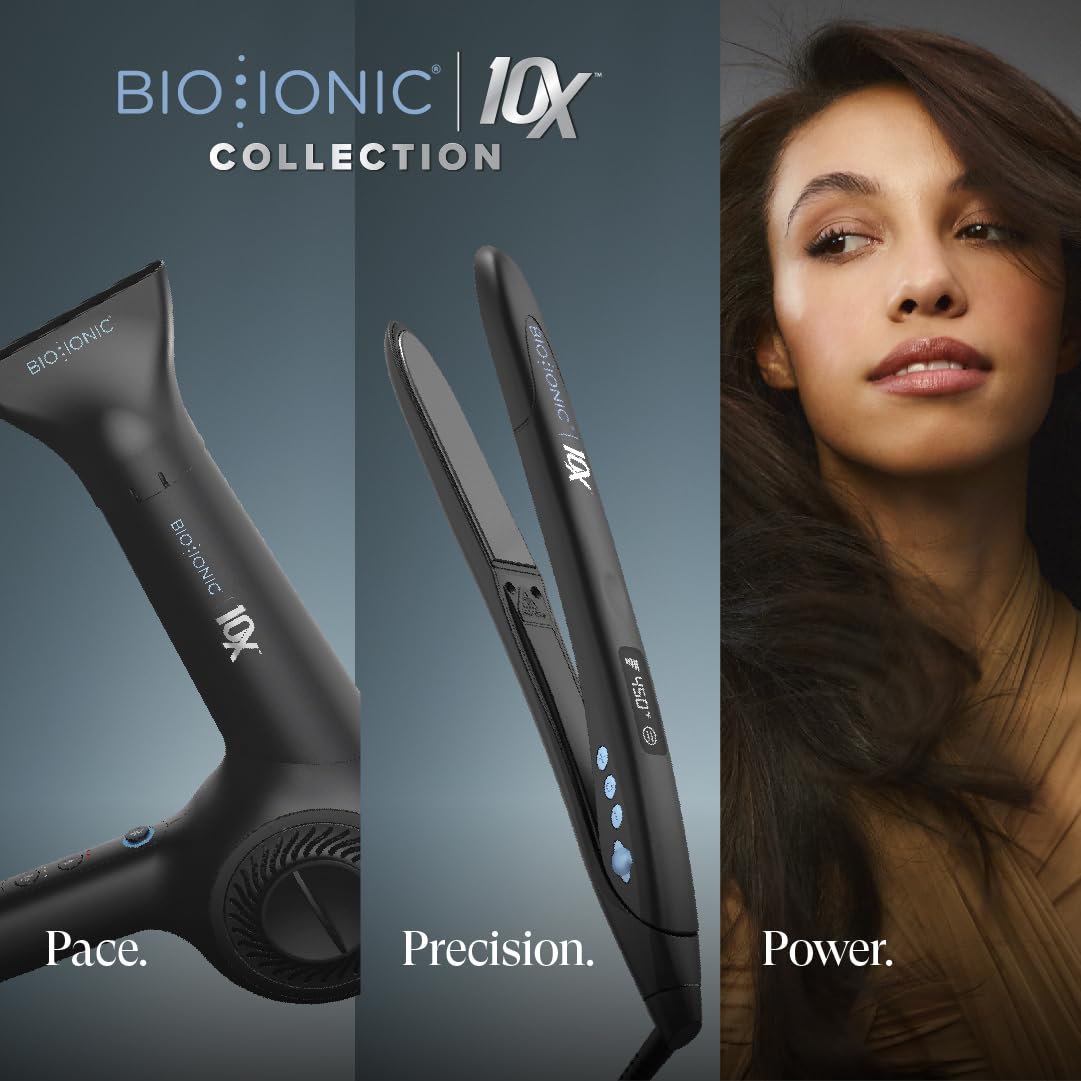Bio Ionic 10X universal voltage badge indicates worldwide compatibility.
