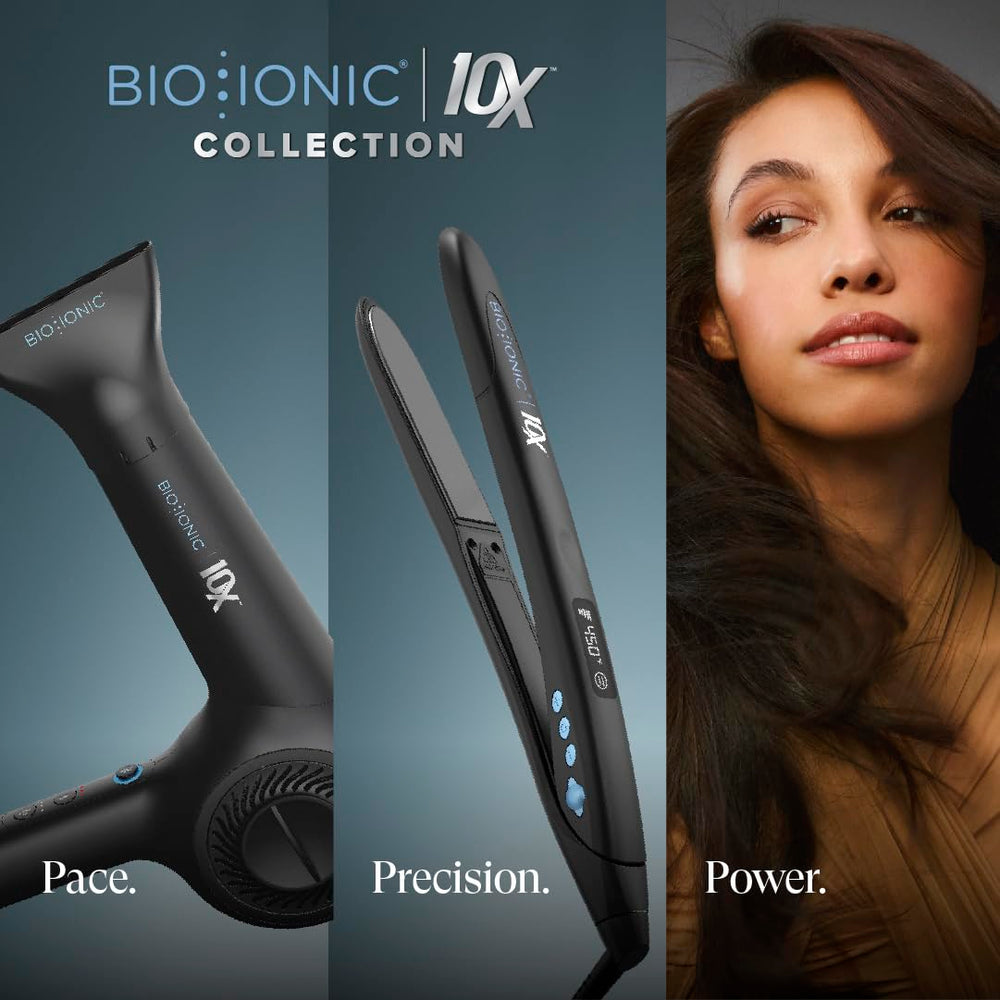 Bio Ionic 10X universal voltage badge indicates worldwide compatibility.