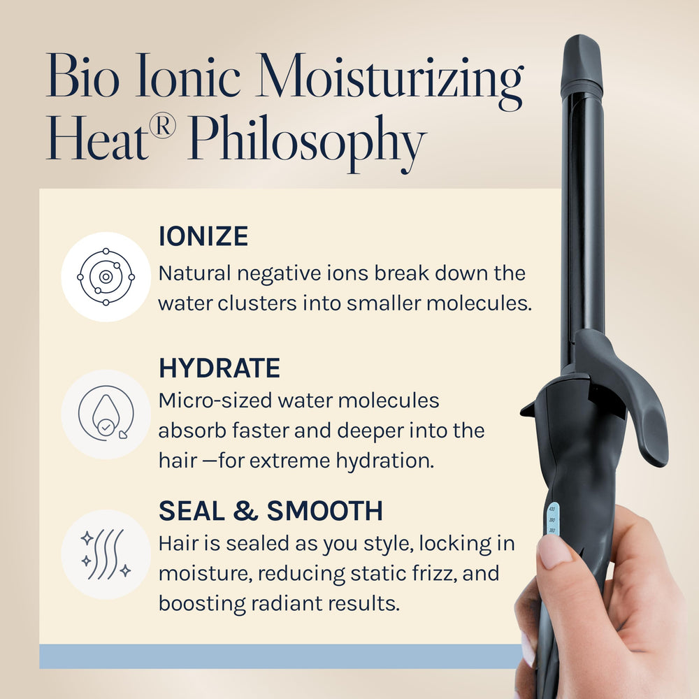 Bio Ionic Extended Barrel reaches the back of the head for even styling