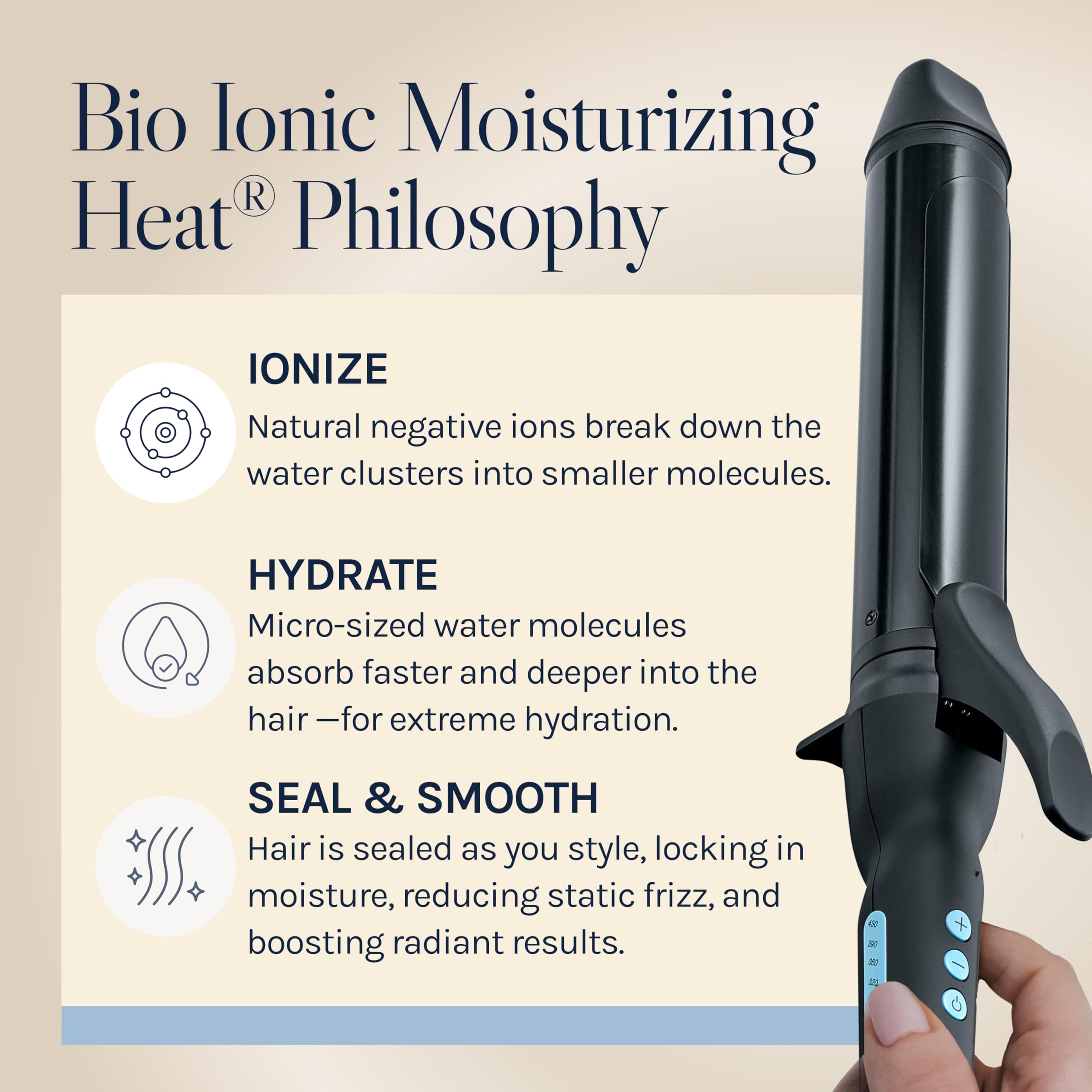 Bio Ionic long-barrel curler ceramic mineral complex design