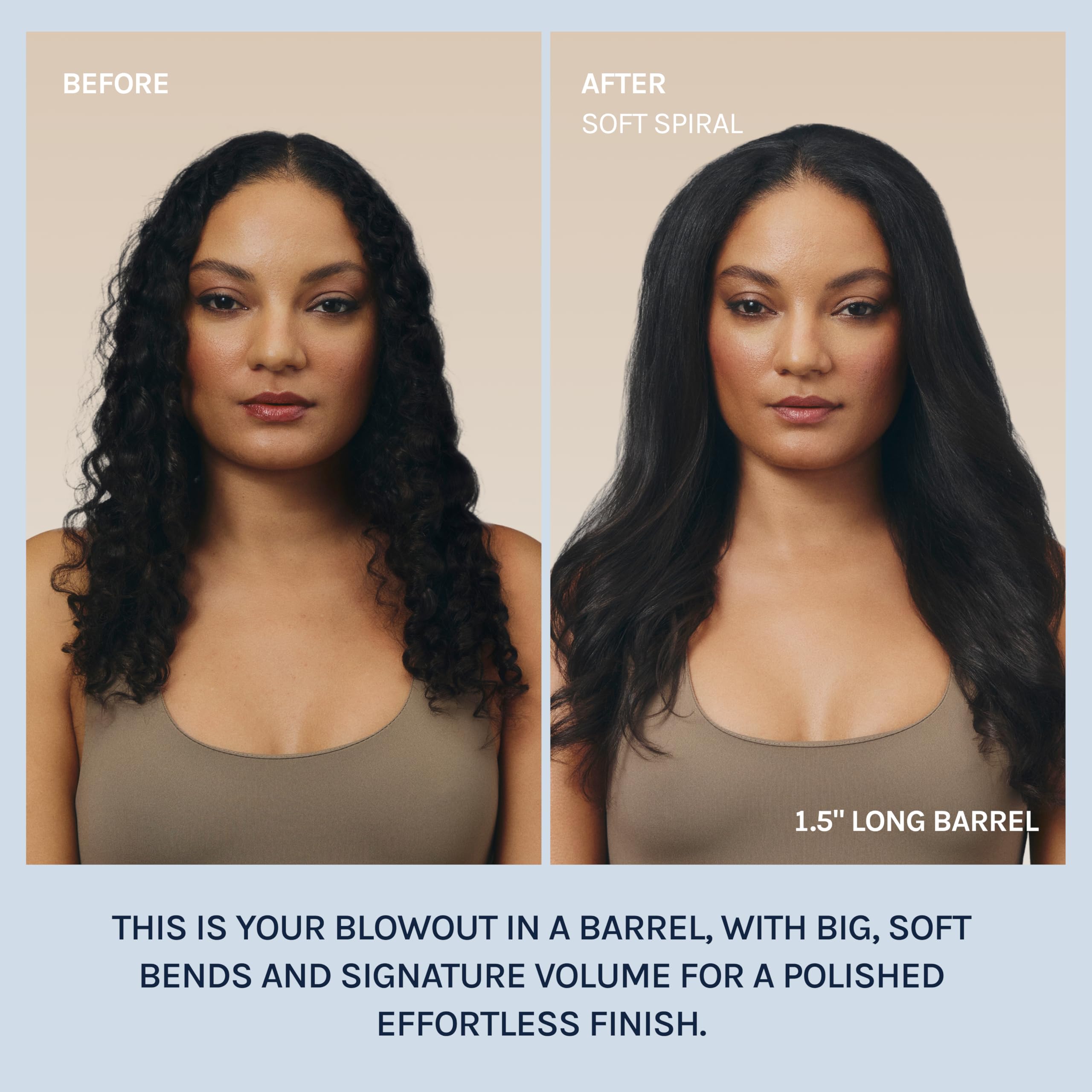 Bio Ionic long-barrel curler with cool touch grip for safe handling