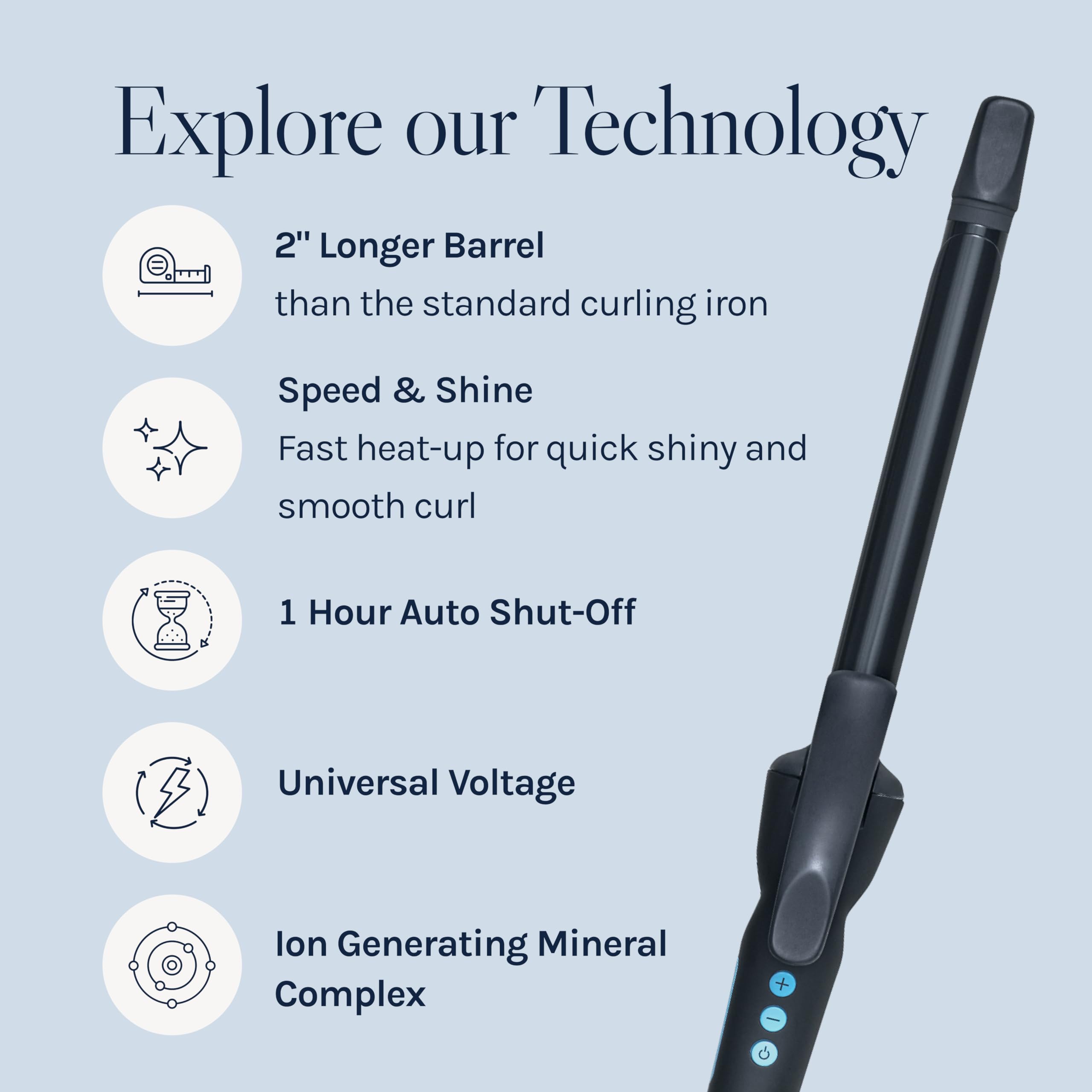 Bio Ionic Moisturizing Heat Technology seals cuticle for smoother strands