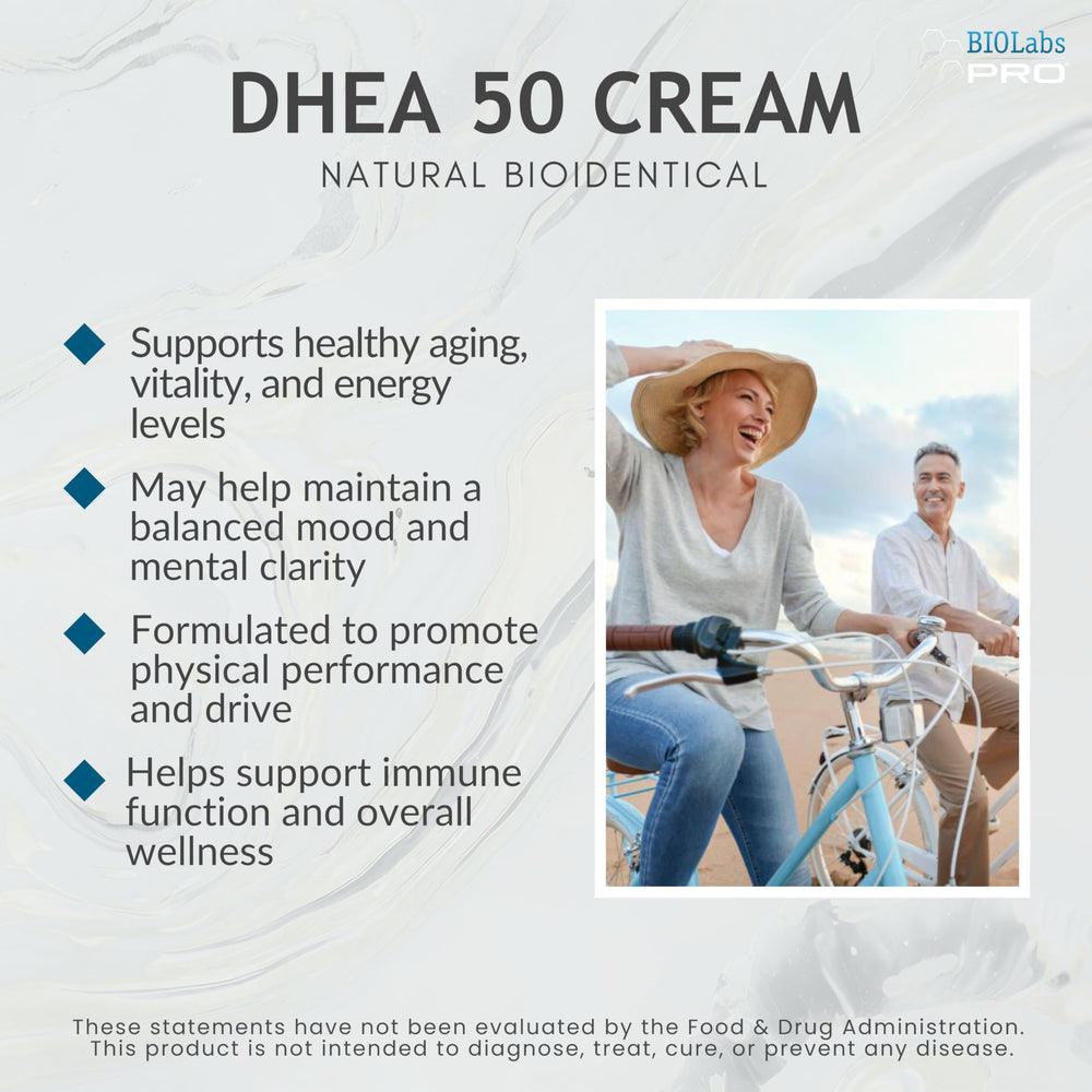 BIOLABS PRO DHEA Cream USA-made label indicating quality and purity.