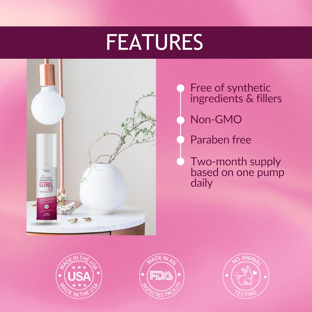 BIOLABS PRO Estri Cream application shows smooth, even skin coverage.