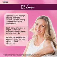 BIOLABS PRO Estri Cream texture close-up highlights silky, fast-absorbing hydration.