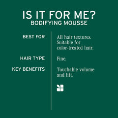 Root lift and volume achieved with Biolage Bodifying Mousse