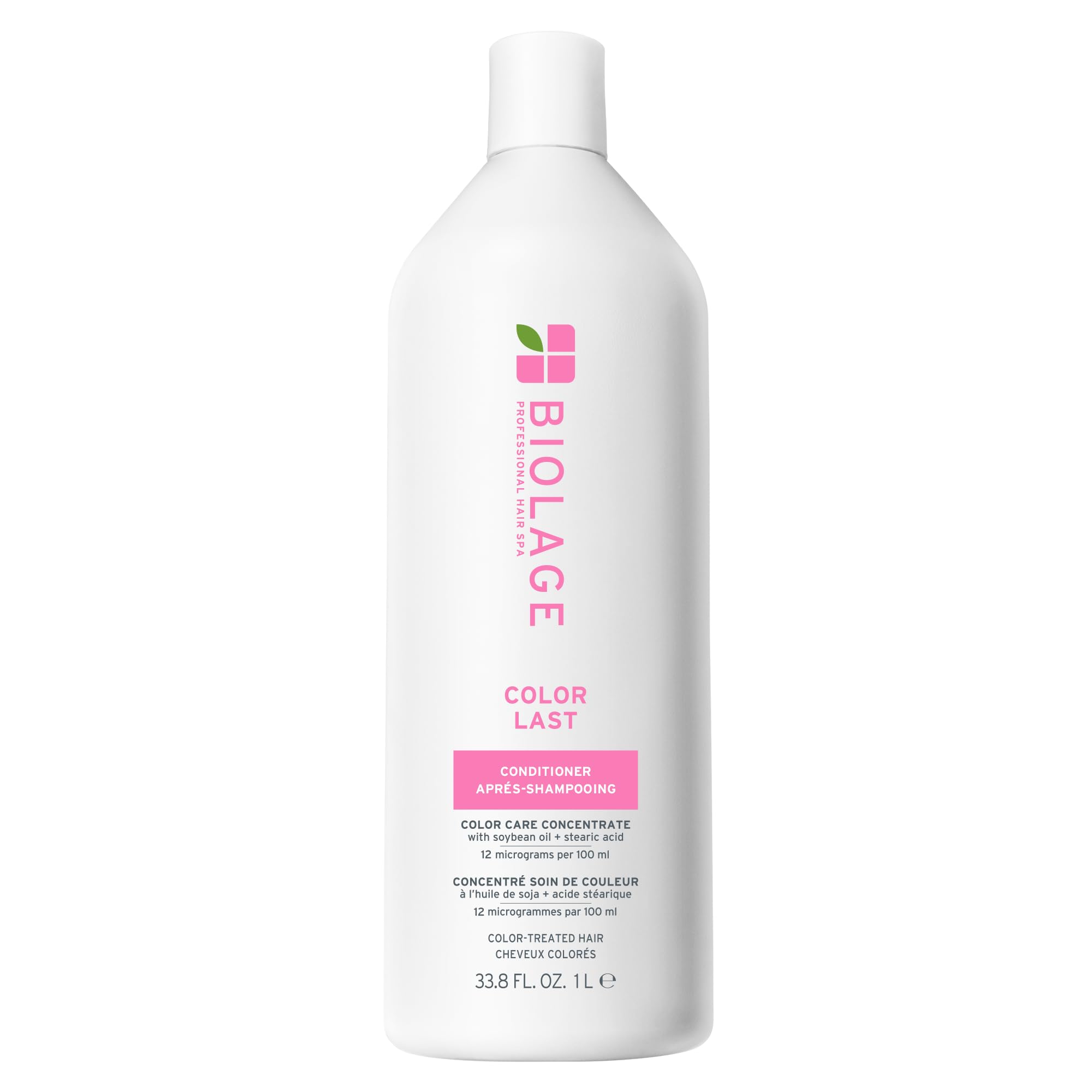 Biolage Color Last Conditioner bottle closeup showing color-safe protection for vibrant color.