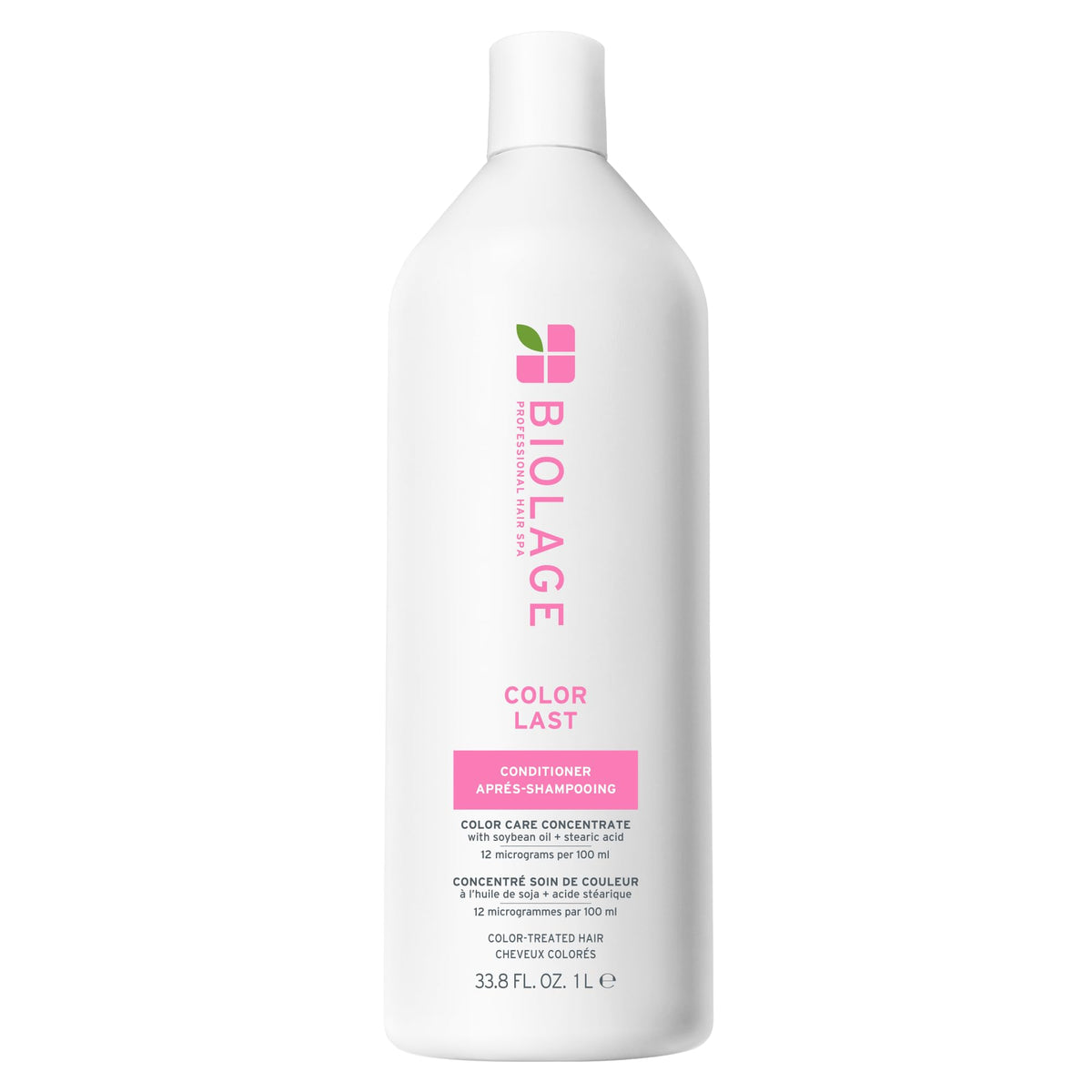 Biolage Color Last Conditioner bottle closeup showing color-safe protection for vibrant color.