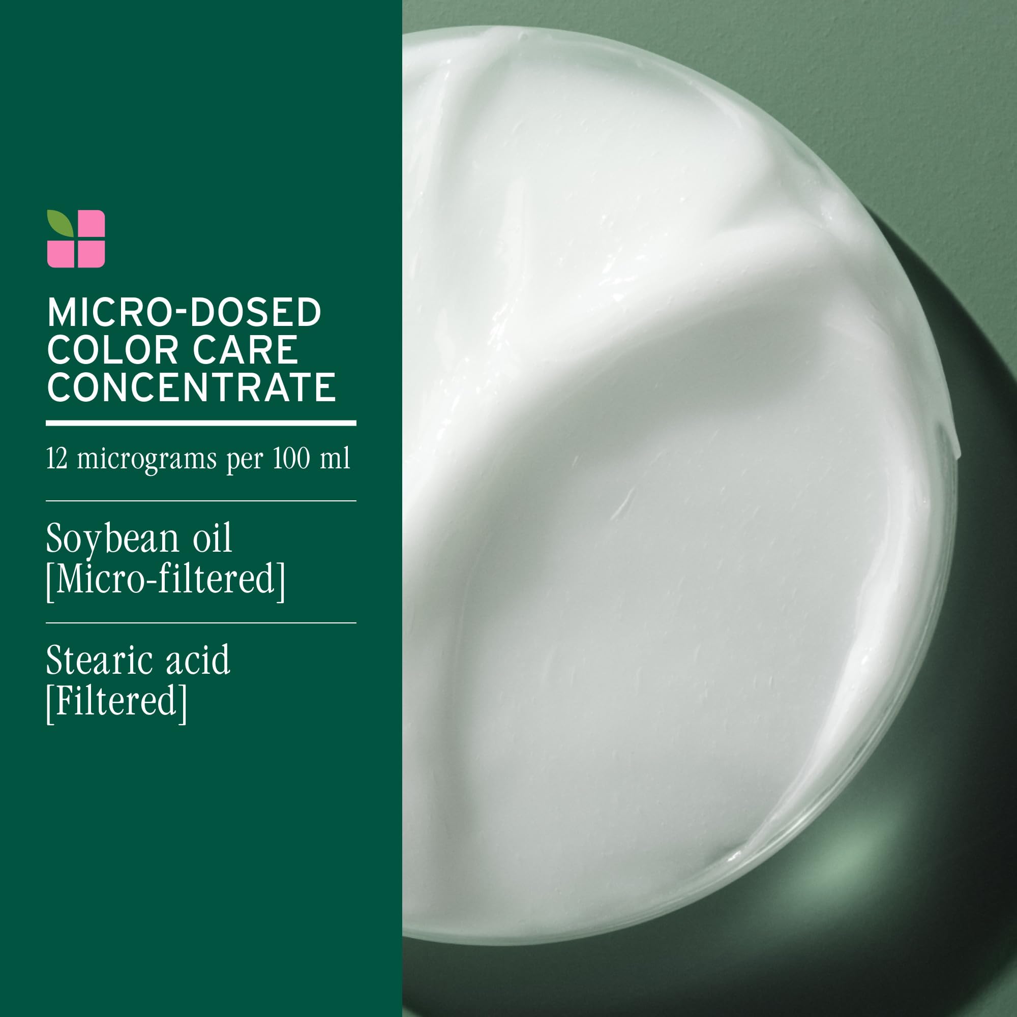Swatch demonstrating Biolage Color Last color-safe low pH formula