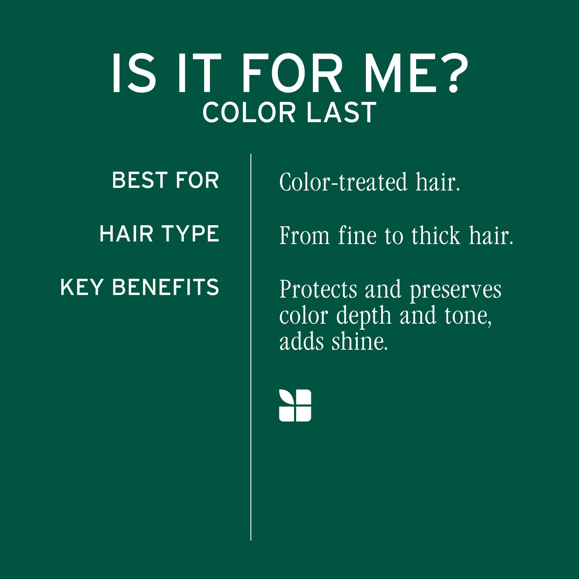 Wet hair treated with Biolage Color Last conditioner during routine