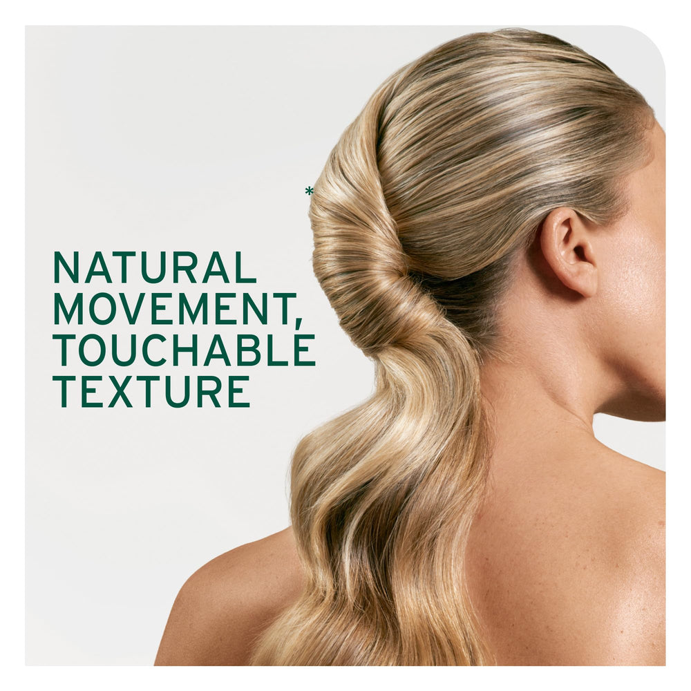 Biolage Complete Control Hairspray on hair showing brushable volume