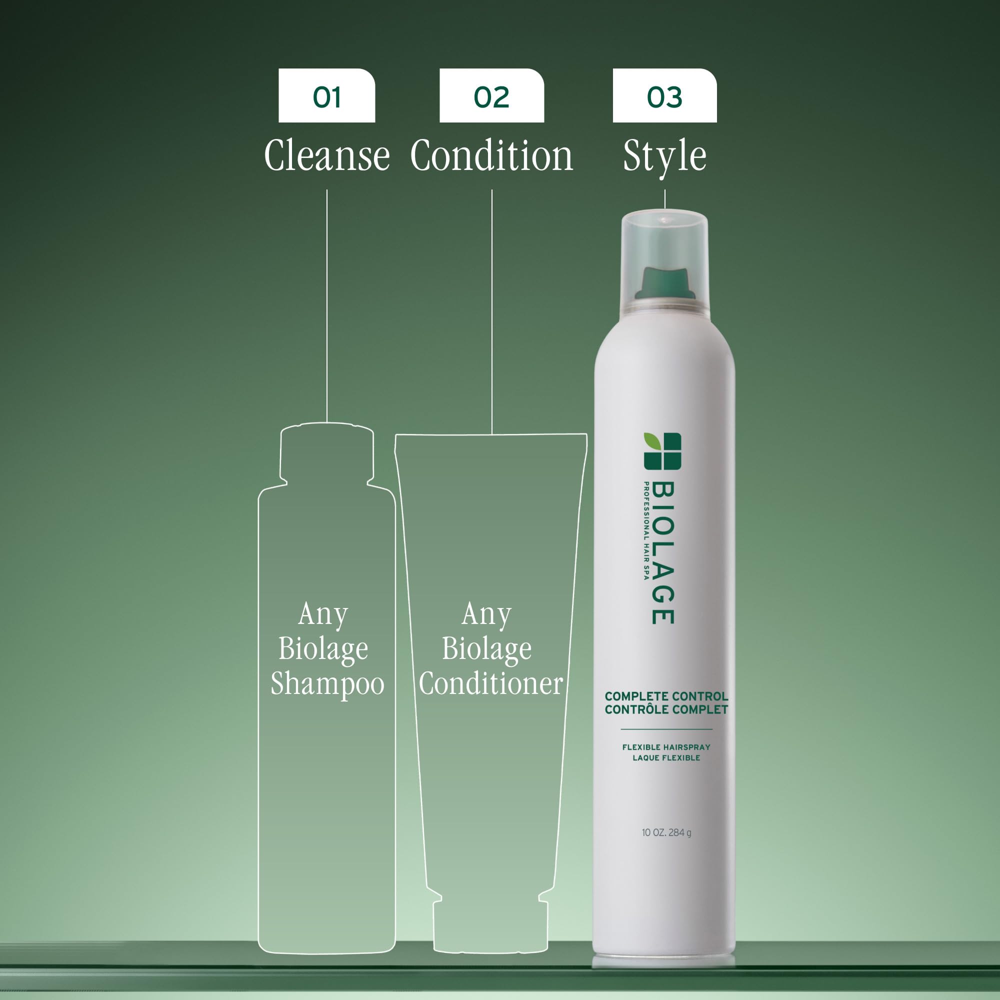 Biolage Complete Control Hairspray vegan and silicone-free formula