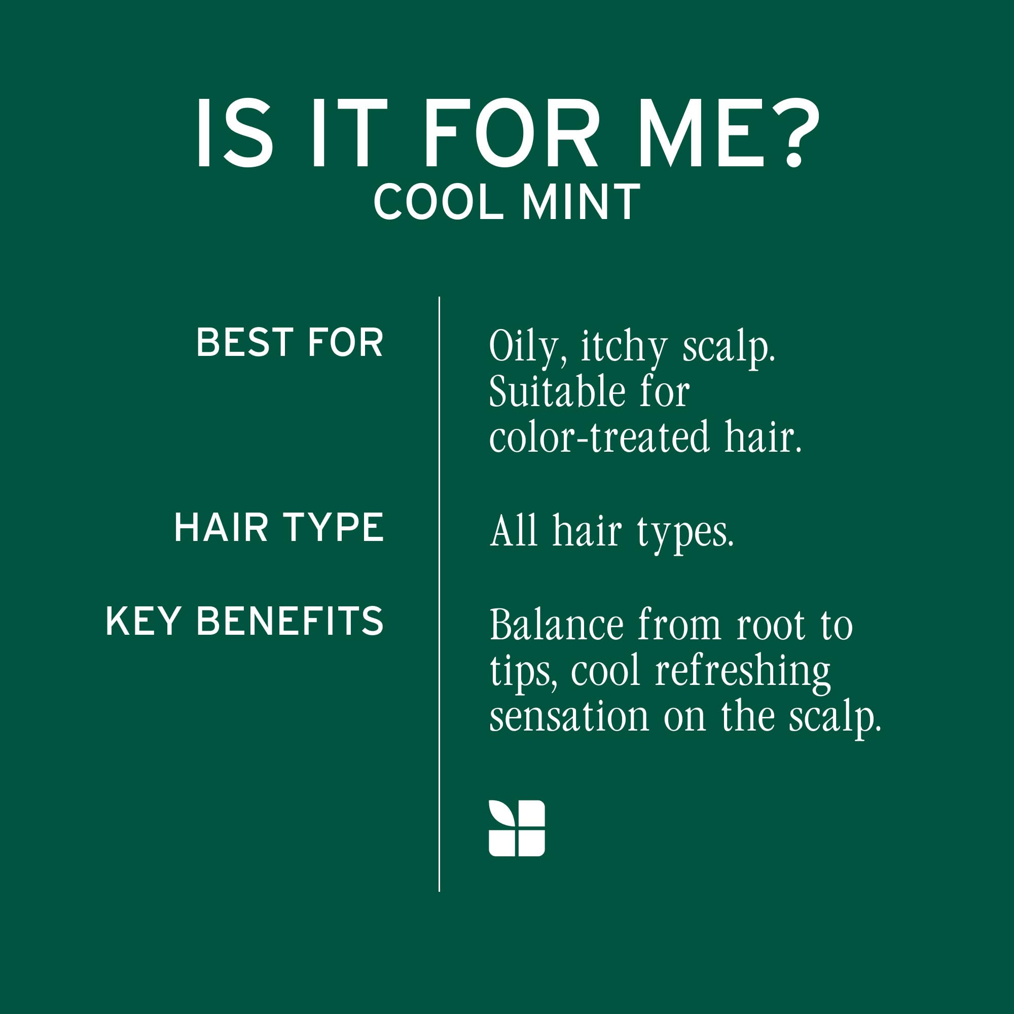 Hands massaging Biolage Cool Mint into the scalp for balance.