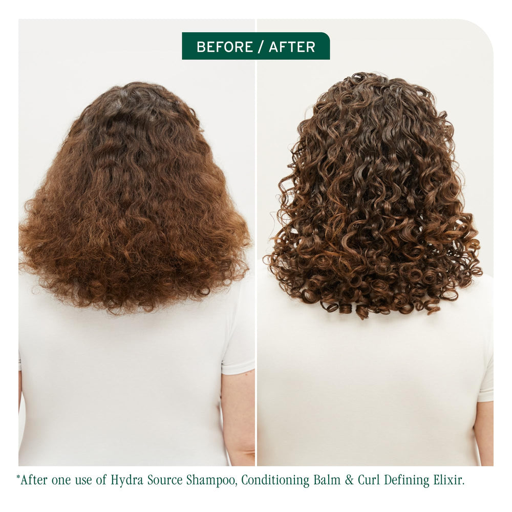 Biolage Curl Defining Elixir close-up label highlights vegan, paraben-free formula.