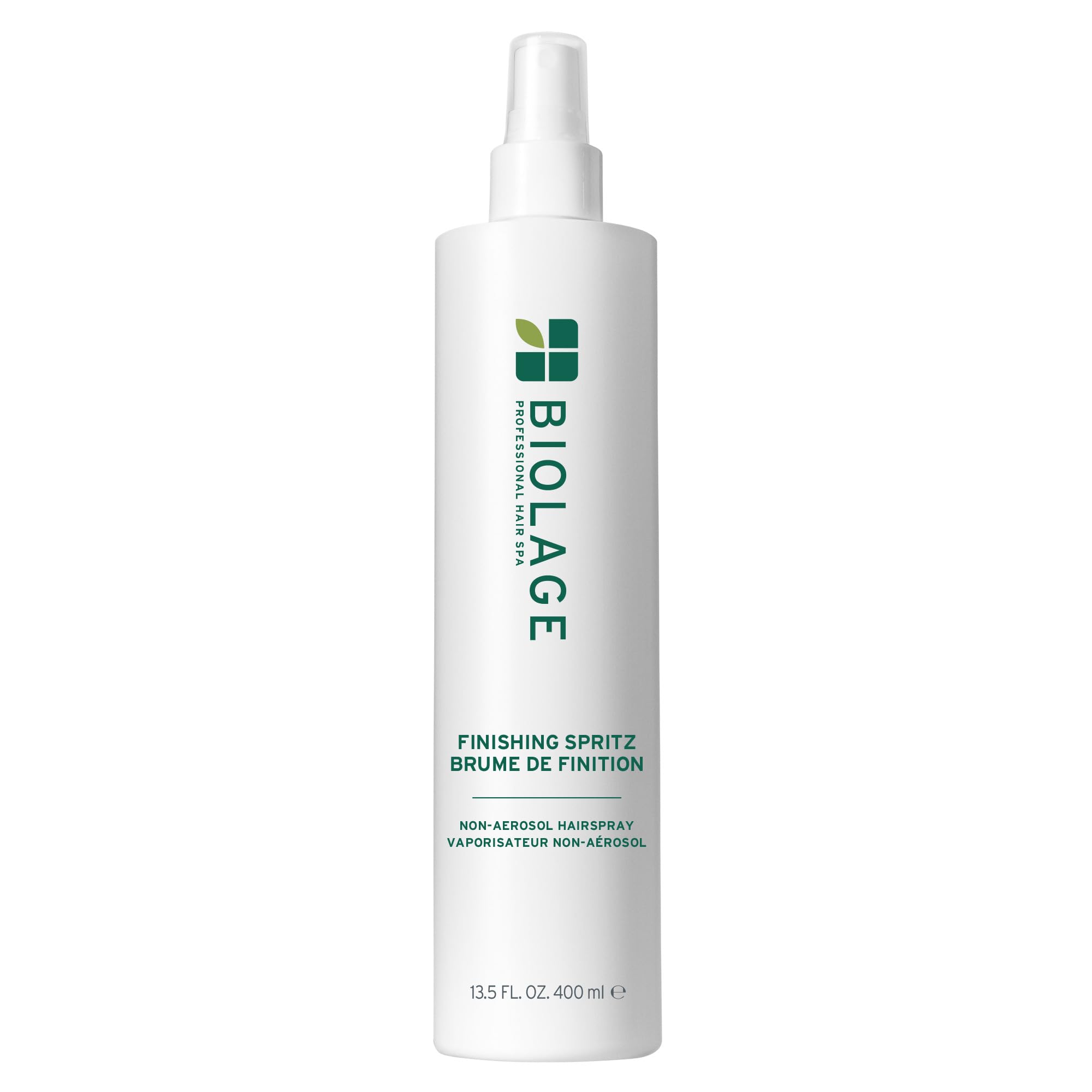 Biolage Finishing Spritz strong hold mist for gravity-defying styles and humidity resistance.