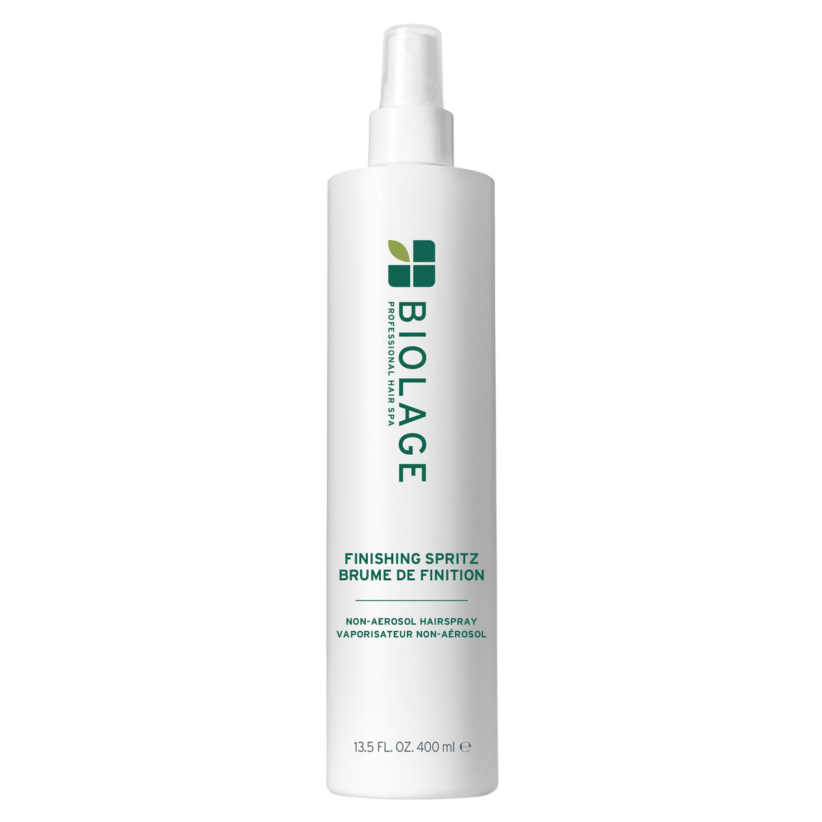 Biolage Finishing Spritz strong hold mist for gravity-defying styles and humidity resistance.