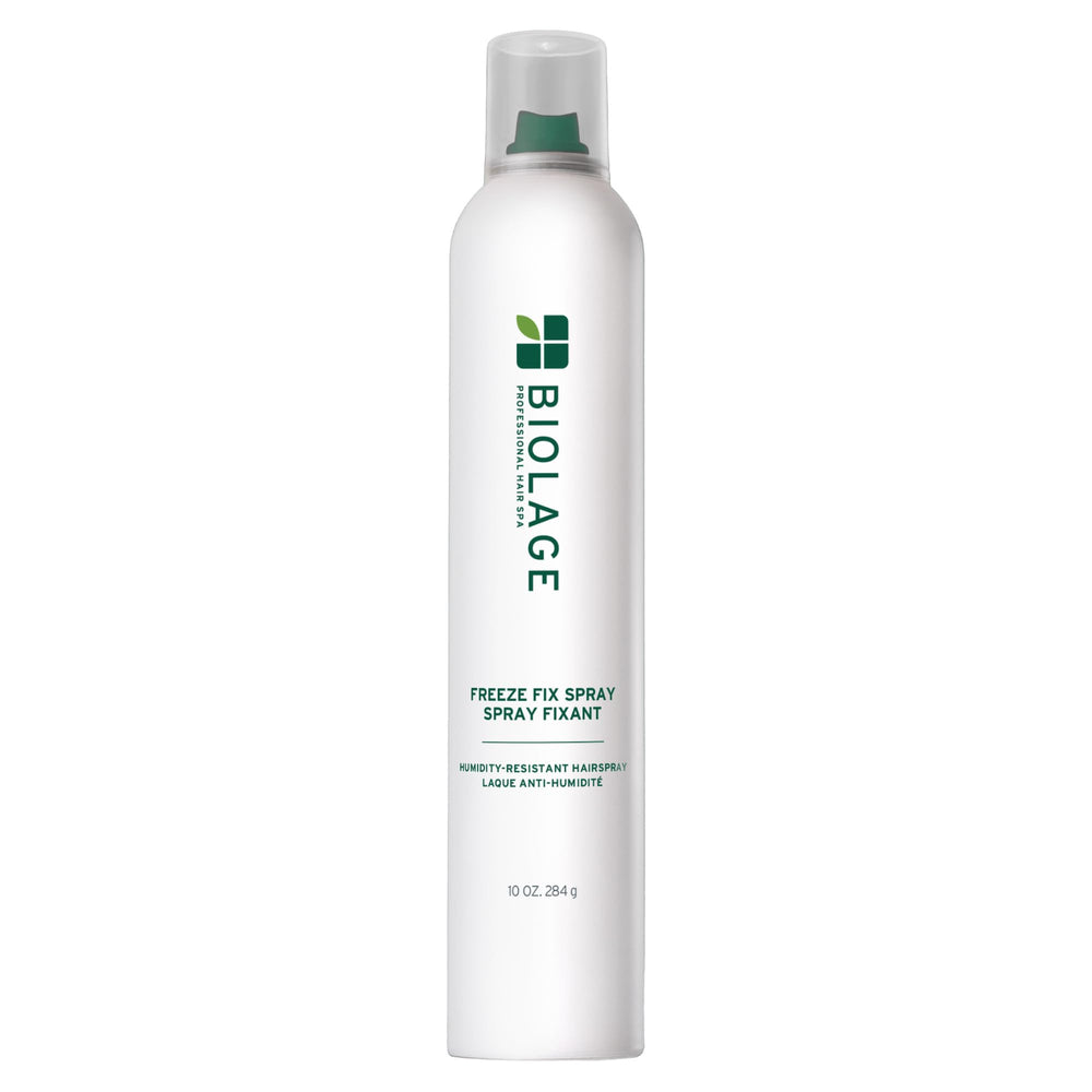 Biolage Freeze Fix hairspray aerosol delivers quick-drying hold for all hair types.