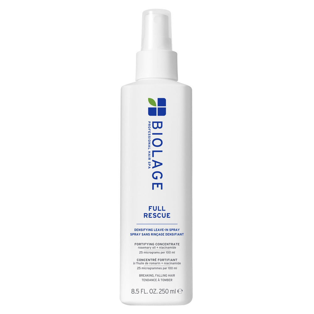 Biolage Full Rescue Leave-In Spray bottle for quick root-to-tip application