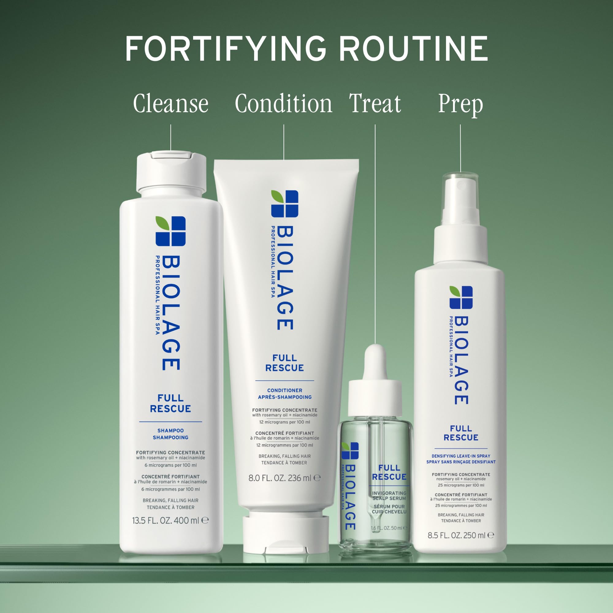 Biolage Full Rescue Serum bottle with dropper for strand resilience