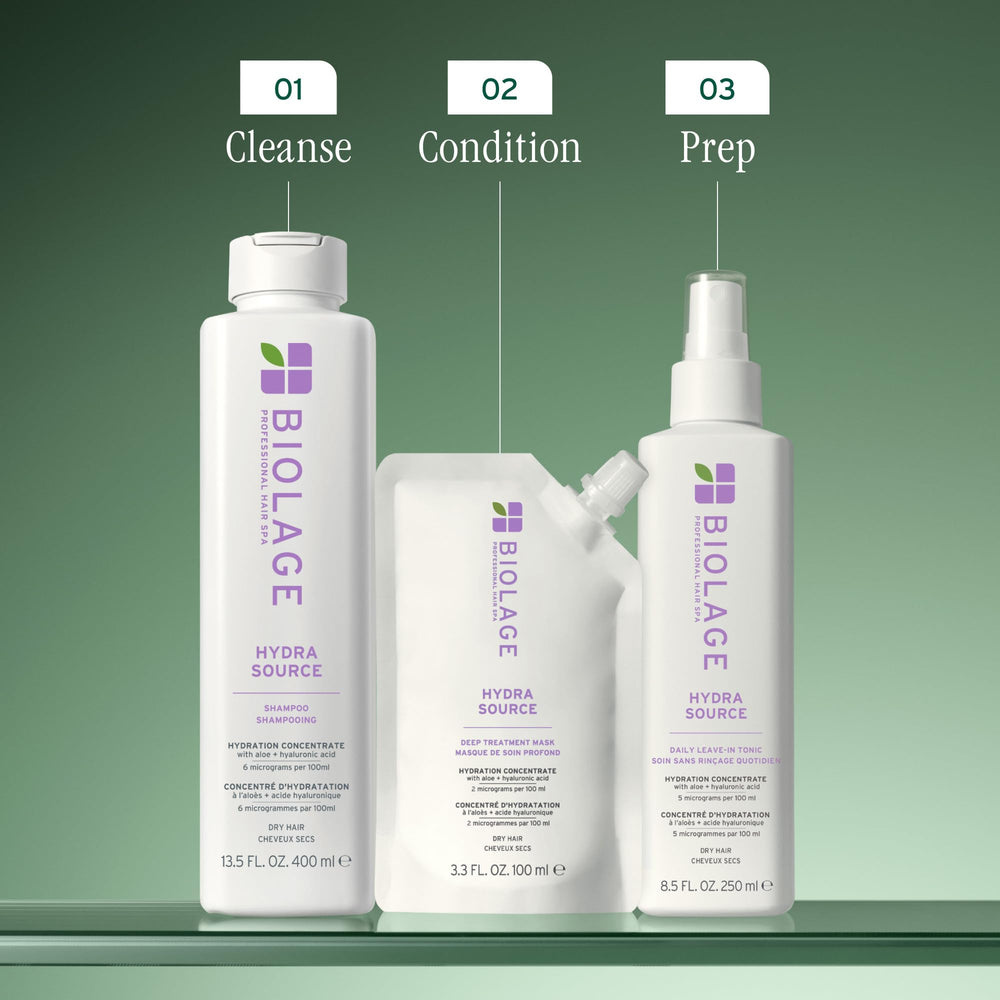 Biolage Hydra Source Deep Treatment Mask sample shows color-treated compatibility.