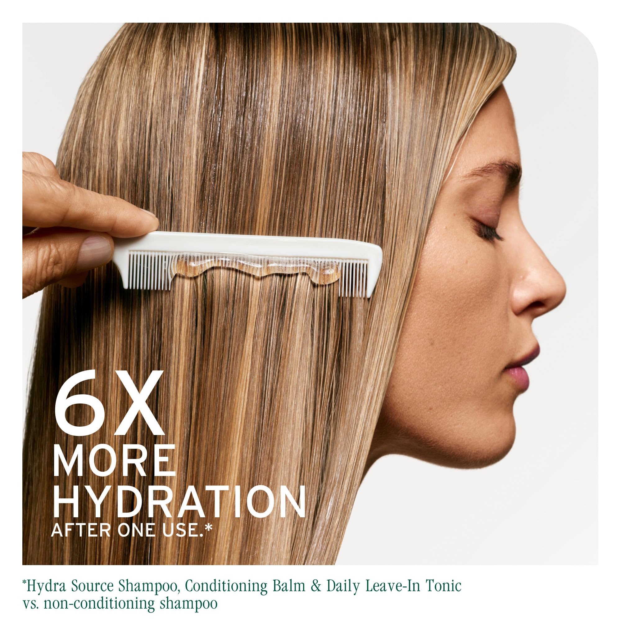 Biolage Hydra Source aloe vera illustration emphasizes plant-based hydration benefits.