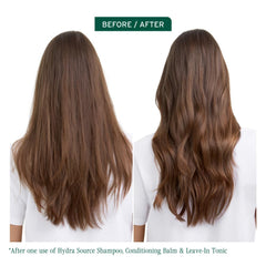 Biolage Hydra Source leave-in spray demonstrates detangling on damp hair.