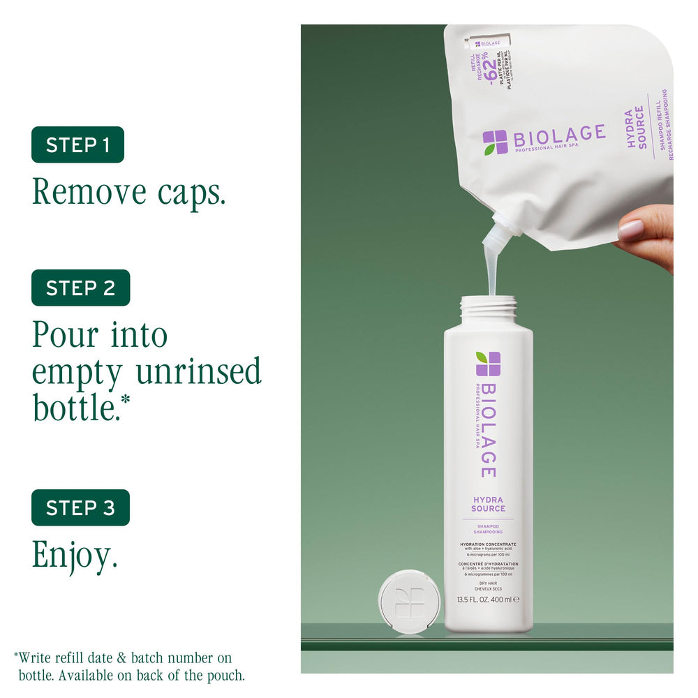 Shampoo refill on sink with moisture-friendly setup
