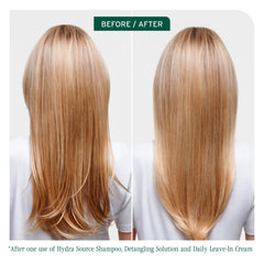 Biolage Hydra Source Shampoo packaging highlights vegan, paraben-free formula.