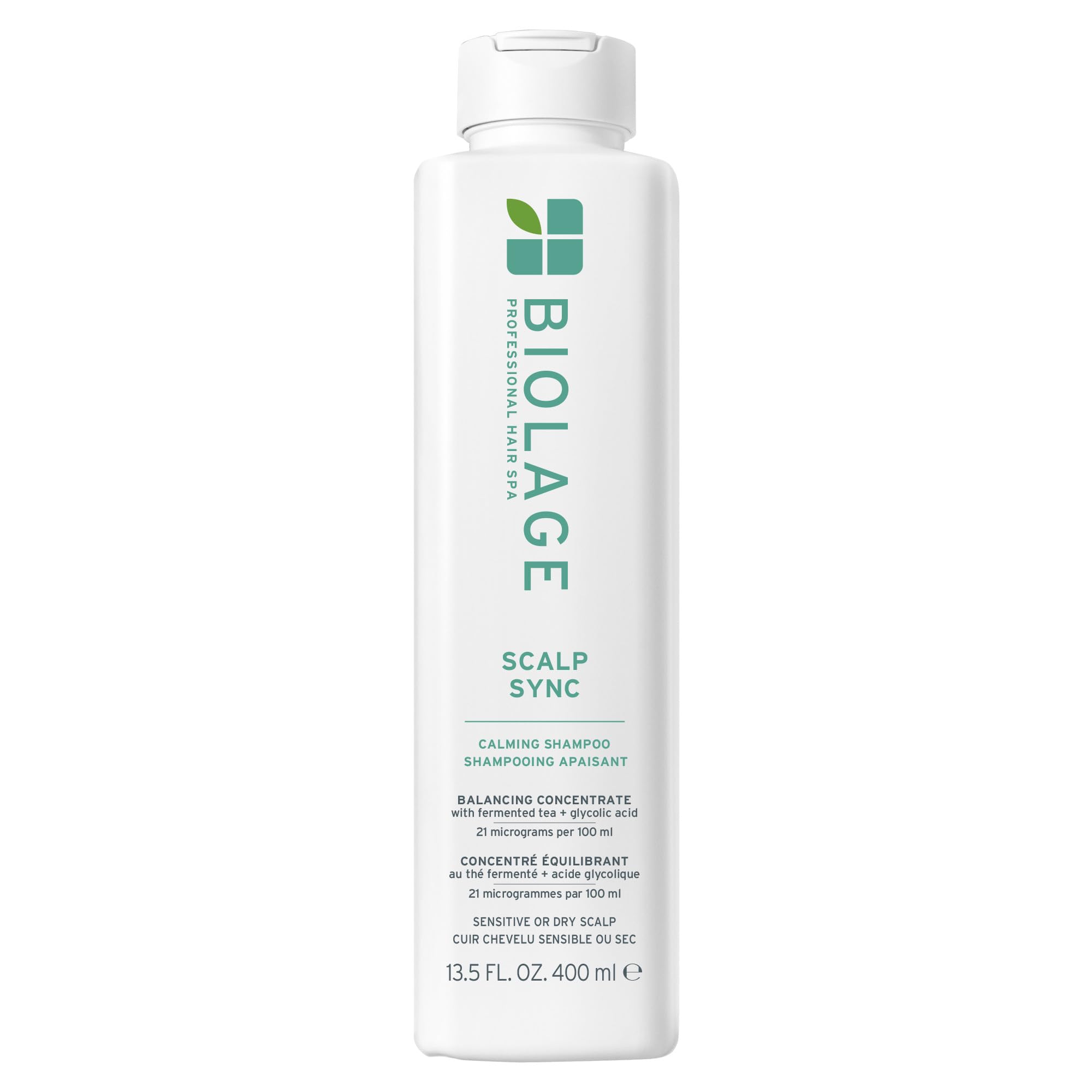 Biolage Scalp Sync Calming Shampoo bottle with weightless hydration for dry scalp.