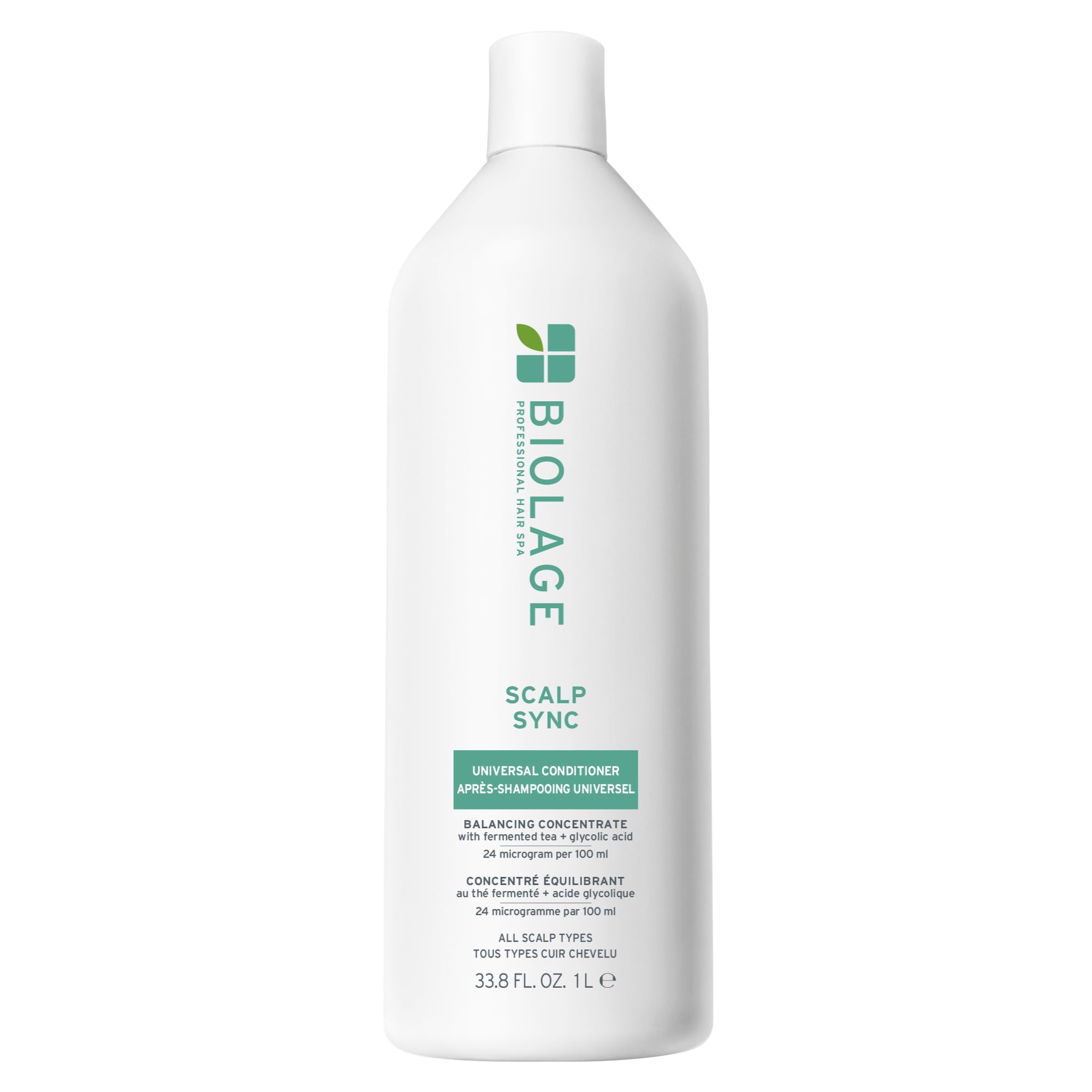 Biolage Scalp Sync Universal Conditioner bottle provides lightweight hydration for all scalp types.