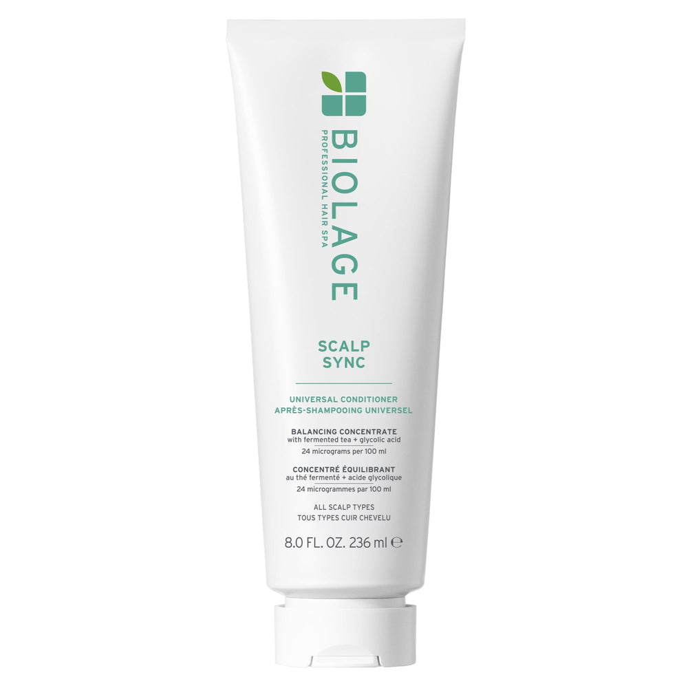 Biolage Scalp Sync Universal Conditioner front bottle shows lightweight hydration for all scalps