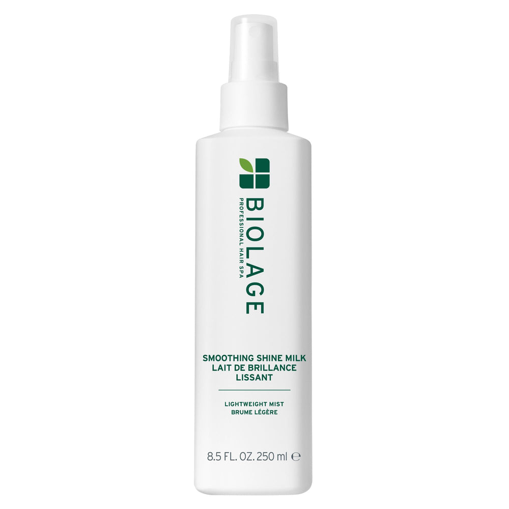 Biolage Smooth Shine Milk bottle delivering weightless smoothing and shine.