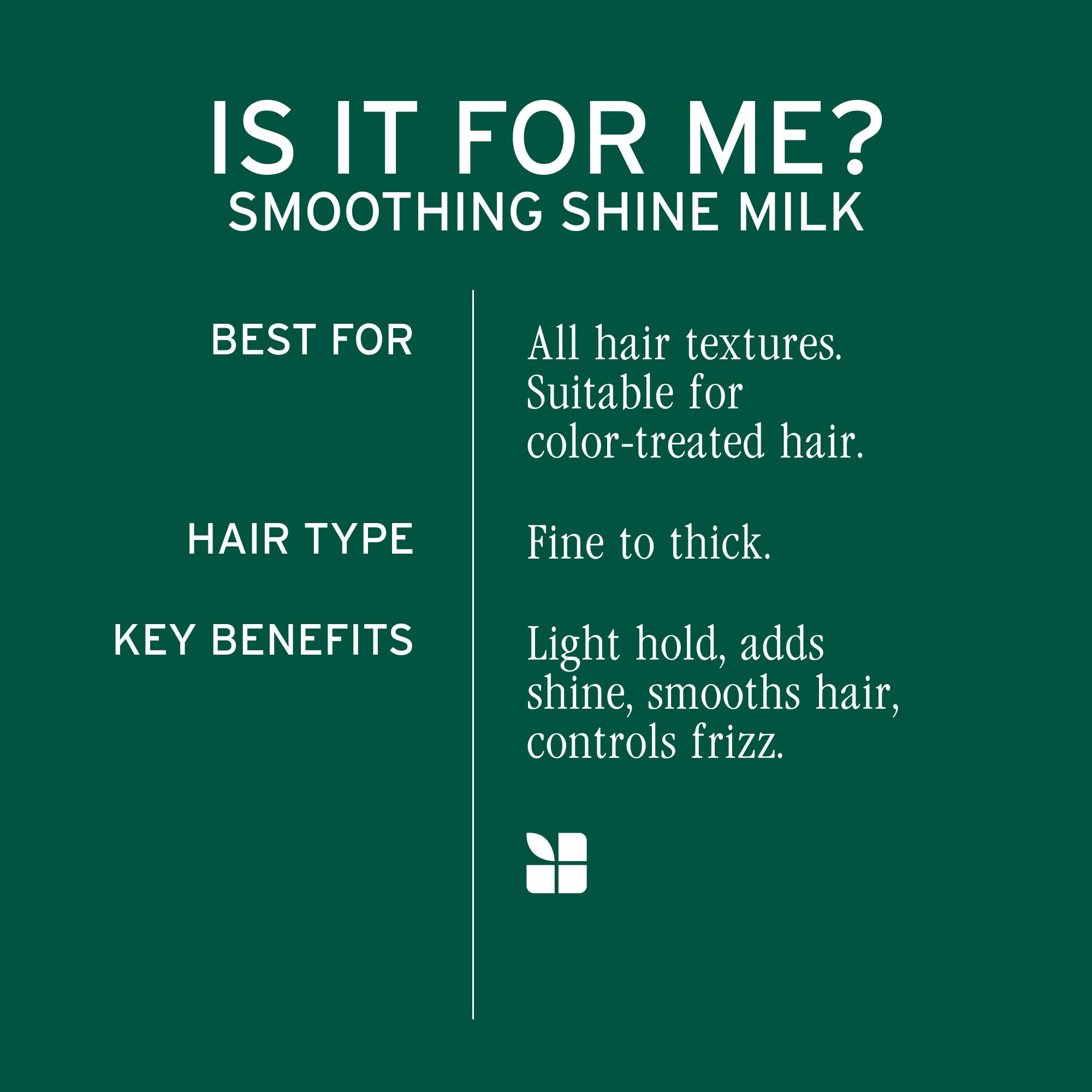 Applying Smooth Shine Milk to damp hair to tame frizz.