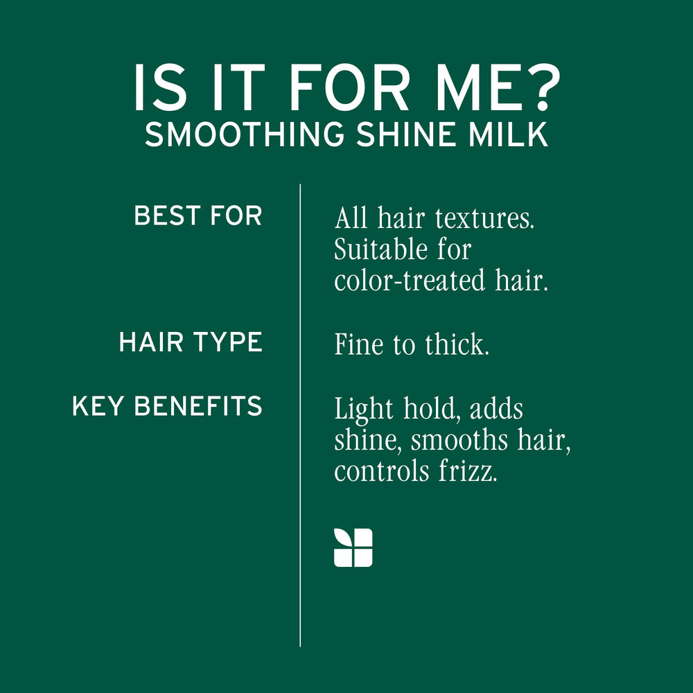 Applying Smooth Shine Milk to damp hair to tame frizz.